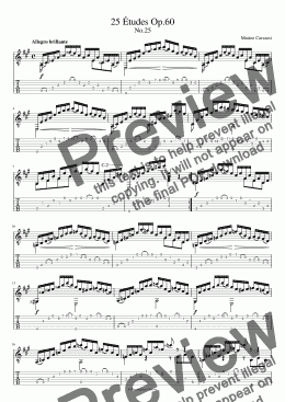 page one of 25 Etudes Op.60 No.25 (for Print)
