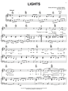 page one of Lights (Piano, Vocal & Guitar Chords (Right-Hand Melody))