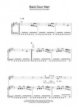 page one of Back Door Man (Piano, Vocal & Guitar Chords)