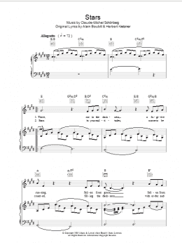 page one of Stars (Piano, Vocal & Guitar Chords)