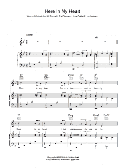 page one of Here In My Heart (Piano, Vocal & Guitar Chords)