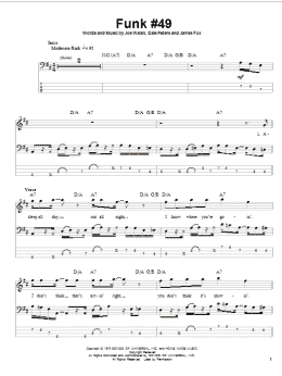 page one of Funk #49 (Bass Guitar Tab)
