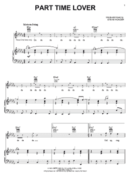 page one of Part Time Lover (Piano, Vocal & Guitar Chords (Right-Hand Melody))