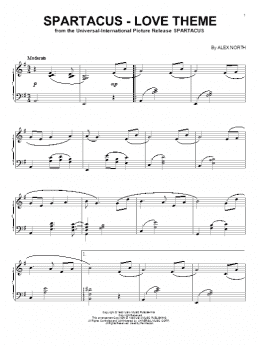 page one of Spartacus - Love Theme (Piano Solo)