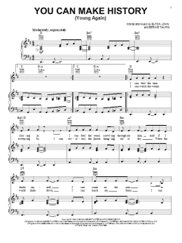 page one of You Can Make History (Young Again) (Piano, Vocal & Guitar Chords (Right-Hand Melody))