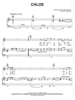 page one of Chloe (Piano, Vocal & Guitar Chords (Right-Hand Melody))