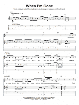 page one of When I'm Gone (Guitar Tab (Single Guitar))