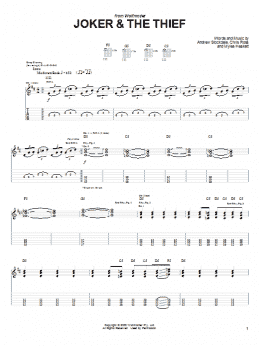 page one of Joker & The Thief (Guitar Tab)