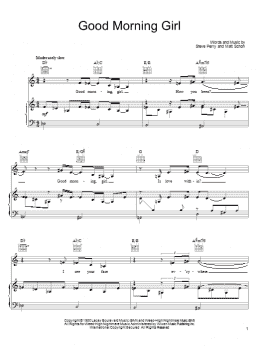 page one of Good Morning Girl (Piano, Vocal & Guitar Chords (Right-Hand Melody))