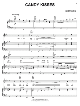 page one of Candy Kisses (Piano, Vocal & Guitar Chords (Right-Hand Melody))