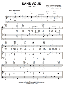 page one of Sans Vous (No You) (Piano, Vocal & Guitar Chords (Right-Hand Melody))