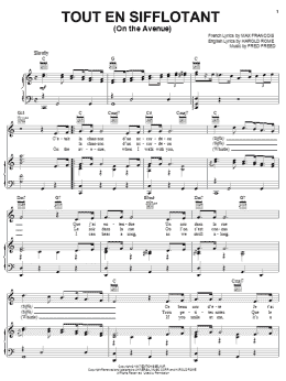 page one of Tout En Sifflotant (On The Avenue) (Piano, Vocal & Guitar Chords (Right-Hand Melody))