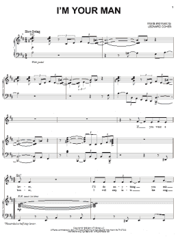 page one of I'm Your Man (Piano & Vocal)