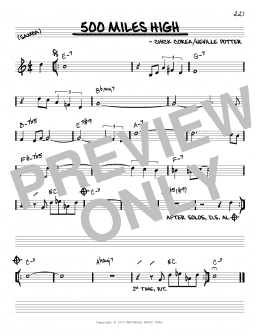 page one of 500 Miles High (Real Book – Melody & Chords – C Instruments)