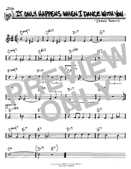 page one of It Only Happens When I Dance With You (Real Book – Melody & Chords – C Instruments)