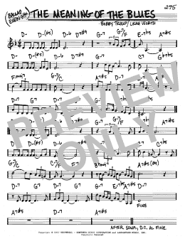 page one of The Meaning Of The Blues (Real Book – Melody & Chords – C Instruments)