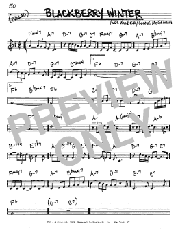 page one of Blackberry Winter (Real Book – Melody & Chords – C Instruments)