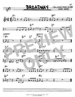 page one of Broadway (Real Book – Melody & Chords – Bb Instruments)