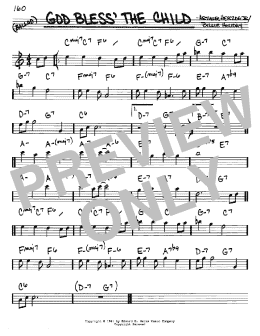 page one of God Bless' The Child (Real Book – Melody & Chords – Eb Instruments)