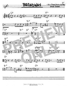 page one of Broadway (Real Book – Melody & Chords – Eb Instruments)