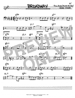 page one of Broadway (Real Book – Melody & Chords – Bass Clef Instruments)