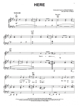 page one of Here (Piano, Vocal & Guitar Chords (Right-Hand Melody))