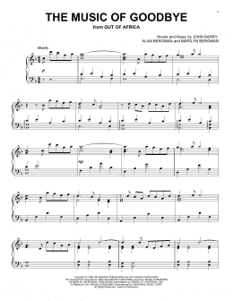 page one of The Music Of Goodbye (Piano Solo)