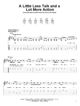 page one of A Little Less Talk And A Lot More Action (Easy Guitar Tab)