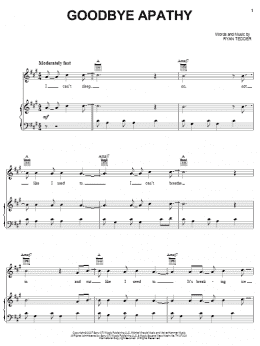 page one of Goodbye Apathy (Piano, Vocal & Guitar Chords (Right-Hand Melody))