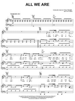 page one of All We Are (Piano, Vocal & Guitar Chords (Right-Hand Melody))