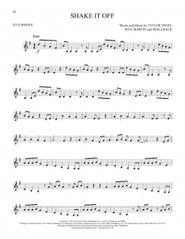 page one of Shake It Off (Xylophone Solo)