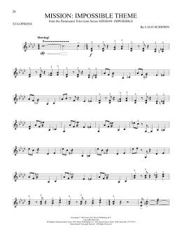 page one of Mission: Impossible Theme (Xylophone Solo)