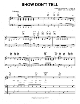 page one of Show Don't Tell (Piano, Vocal & Guitar Chords (Right-Hand Melody))