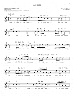 page one of Lean On Me (Easy Lead Sheet / Fake Book)