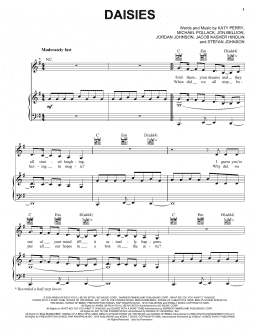 page one of Daisies (Piano, Vocal & Guitar Chords (Right-Hand Melody))