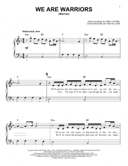 page one of We Are Warriors (Warrior) (Easy Piano)