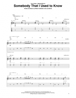 page one of Somebody That I Used To Know (feat. Kimbra) (Guitar Tab)
