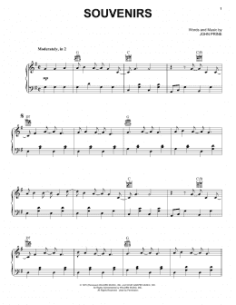 page one of Souvenirs (Piano, Vocal & Guitar Chords (Right-Hand Melody))