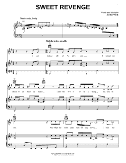 page one of Sweet Revenge (Piano, Vocal & Guitar Chords (Right-Hand Melody))