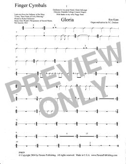 page one of Gloria - Finger Cymbals (Choir Instrumental Pak)