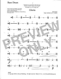 page one of Gloria - Bass Drum (Choir Instrumental Pak)