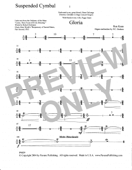 page one of Gloria - Suspended Cymbal (Choir Instrumental Pak)