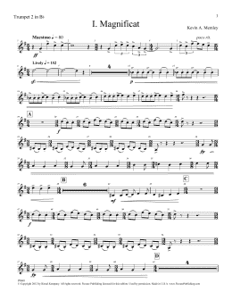 page one of Magnificat (Brass Quintet) (Parts) - Trumpet 2 in Bb (Choir Instrumental Pak)