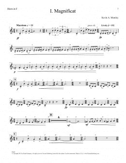 page one of Magnificat (Brass Quintet) (Parts) - Horn in F (Choir Instrumental Pak)