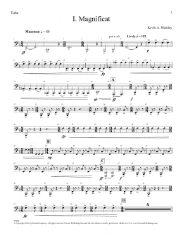 page one of Magnificat (Brass Quintet) (Parts) - Tuba (Choir Instrumental Pak)