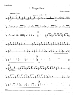 page one of Magnificat (Brass Quintet) (Parts) - Percussion (Choir Instrumental Pak)
