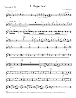 page one of Magnificat (Brass and Percussion) (Parts) - Bb Trumpet 3,4 (Choir Instrumental Pak)