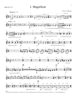page one of Magnificat (Brass and Percussion) (Parts) - F Horn 1, 2 (Choir Instrumental Pak)