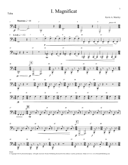 page one of Magnificat (Brass and Percussion) (Parts) - Tuba (Choir Instrumental Pak)