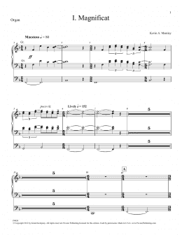 page one of Magnificat (Brass and Percussion) (Parts) - Organ (Choir Instrumental Pak)